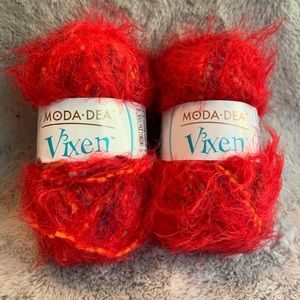 2 Skeins Moda Dea Vixen Yarn Reddy Freddy # 3910 Crochet Craft